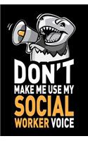 Don't Make Me Use My Social Worker Voice: Funny Social Worker Gag Appreciation Gifts Novelty Journal Notebook, 6 X 9 Inch, 120 Blank Lined Pages