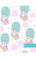Unicorn Notebook: Cute Kawaii Journal and Diary Large 8.5 x 11 Matte Cover with Blank Lined Ruled White Paper Interior - Perfect for School, Gifts for Kids (Girls and