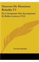Oeuvres De Monsieur Boindin V1