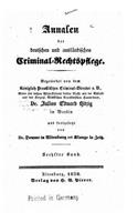 Annalen Der Deutschen Und Ausländischen Criminalrechtspflege: (German)