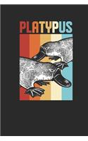 Platypus Retro: Platypuses Notebook, Blank Lined (6" x 9" - 120 pages) Animal Themed Notebook for Daily Journal, Diary, and Gift