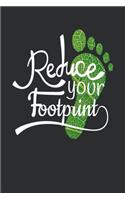 Reduce Your Footprint: Earth Day Lined Blank Notebook, 6 x 9, 120 White Color Pages, Matte Finish Cover