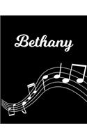 Bethany: Sheet Music Note Manuscript Notebook Paper - Personalized Custom First Name Initial B - Musician Composer Instrument Composition Book - 12 Staves a 