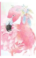 Flamboyant Flamingo Journal: 6 X 9 Inch 150 Lined Cream Page Journal Notebook