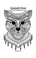 Malbuch mit Zendoodle-Tieren für Erwachsene 1, 2 & 3