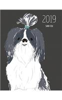 2019 Shih Tzu: Dated Weekly Planner with to Do Notes & Dog Quotes - Shih Tzu Black and White(88 Awesome Calendar Planners for Dog Owners Dark)