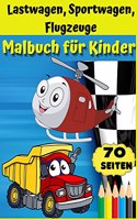 Lastwage, sportwagen, fleugzeuge malbuch für Kinder