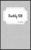 Monthly Bill Notebook: A5 notebook blank financal journal planner organzier money notebook budget tracker family planner