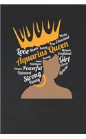 Aquarius Notebook 'Aquarius Queen' - Zodiac Diary - Horoscope Journal - Aquarius Gifts for Her: Medium College-Ruled Journey Diary, 110 page, Lined, 6x9 (15.2 x 22.9 cm)