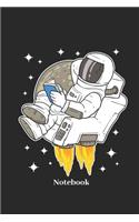 Notebook: Liniertes Notizbuch Für Astronaut, Weltraum Und Raumfahrt Fans - Notizheft Klatte Für Männer, Frauen Und Kinder