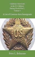 Calabrian-Americans in the US Military During World War I, Volume 5