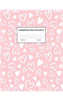 Handwriting Practice Sheets: Cute Blank Lined Paper Notebook for Writing Exercise and Cursive Worksheets - Perfect Workbook for Preschool, Kindergarten, 1st, 2nd, 3rd and 4th Gr