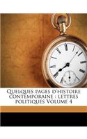 Quelques pages d'histoire contemporaine