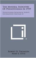 The Mineral Industry Of Pennsylvania In 1959