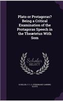 Plato or Protagoras? Being a Critical Examination of the Protagoras Speech in the Theaetetus with SOM