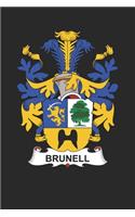 Brunell: Brunell Coat of Arms and Family Crest Notebook Journal (6 x 9 - 100 pages)