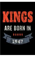 Kings Are Born In 1947: Food Meal Planner Undated Journal For Men Boys