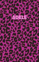 Adele Notebook: Personalized Pink Leopard Print Notebook (Animal Skin Pattern). College Ruled (Lined) Journal for Notes, Diary, Journaling. Wild Cat Theme Design wi