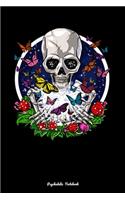 Psychedelic Notebook: Psychedelic Skeleton Magic Mushrooms Forest Hippie Notebook