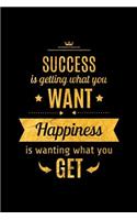 Success Is Getting What You Want. Happiness Is Wanting What You Get: An Inspirational Journal to Get You Motivated!