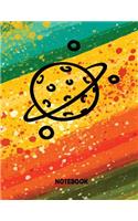 NoteBook: Planet Artist RainBow Cover This Notebook Journal Diary, 110 Dashed lines pages, 8.5" x 11", Date on top(5 Planet Artist Rainbow)