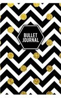 Bullet Journal: Gorgeous Gold Trendy Bullet Journal - 120-Page 1/4 Inch Dot Grid Pretty Gold Notebook - 6 X 9 Perfect Bound Softcover