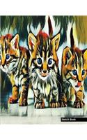Sketch Book: Abstract Art, Cat Lovers Print (3), 8" x 10" - Drawing Sketch Pad, Unlruled Notebook, Drawing Paper -[Sketch book]
