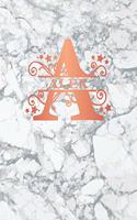 Alex: Personalized Sketchbook 8.5 X 11. Monogram Letter/Initial a Sketch Pad/Journal/Note Book. White Marble & Rose Gold Cover. Notebook, Journal, Doodle,