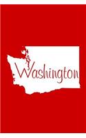 Washington - Red Lined Notebook with Margins: 101 Pages, Medium Ruled, 6 x 9 Journal, Soft Cover