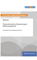 Thema Investition, Finanzierung & Risikomanagement