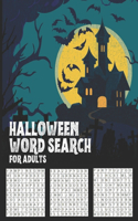 Halloween Word Search for Adults: Challenging Activity Book Large Print Spooky Riddles