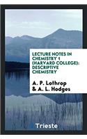 Lecture Notes in Chemistry 1 (Harvard College)
