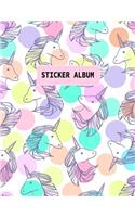Sticker Album: Unicorn Themed Blank Sticker Book for Kids 100 Pages