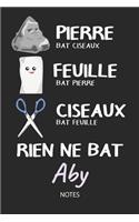 Rien ne bat Aby - Notes: Noms Personnalisé Carnet de notes / Journal pour les filles et les femmes. Kawaii Pierre Feuille Ciseaux jeu de mots. Fournitures scolaires, premier