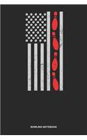 Bowling Notebook: Dotted Log Book For Bowler: Flag Bowling Journal Patriotic Us American Flag Gift