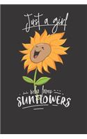 Notebook: Sunflower Florist Floral Flower Sunshine Gift Dot Grid 6x9 120 Pages Journal