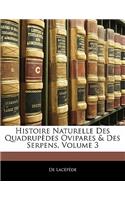 Histoire Naturelle Des Quadrupèdes Ovipares & Des Serpens, Volume 3