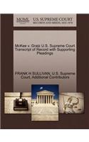McKee V. Gratz U.S. Supreme Court Transcript of Record with Supporting Pleadings