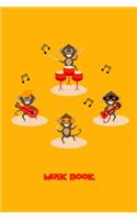 Cheerful Chimps Rock Band Stage Performance Music Book