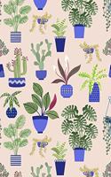 2020 Planner: A Week to View Diary and Organiser - Sunday Start with Houseplant Pattern Cover Art