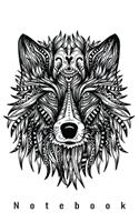 Notebook: Wolf Mandala Pattern Art Notebook To Write In For School Work Planner Journal Organizer Diary To Do List Log Book Gift
