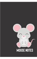 mouse notes: small lined Woodland Animals Notebook / Travel Journal to write in (6'' x 9'') 120 pages