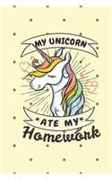 My Unicorn Ate My Homework Journal Notebook
