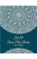 2019 Lesson Plan Books for Teacher: Blue Classic Art, 2019 Weekly Monthly Teacher Planner and Record Book 8.5" X 11" Weekly Spreads Include Space to Write Your Lessons Plans for Each S