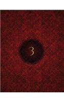 Monogram "3" Blank Sketchbook: Sketch Pad Notebook(29 Monogram Crimson 150 Sketch)