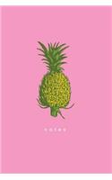 Notes: Pink Pineapple Notebook: Wide-Ruled 175-page Notebook