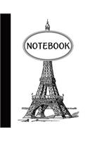 Notebook: Journal Dot-Grid, Graph, Lined, Blank No Lined: Eiffel Tower Sketch: Pocket Notebook Journal Diary, 110 pages, 8.5" x 11"