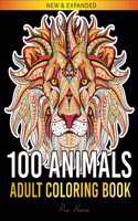 100 Animals Adult Coloring Book