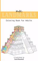 World's Landmarks Coloring Book For Adults