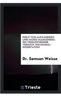 Philo Von Alexandrien Und Moses Maimonides